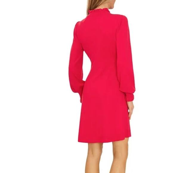 CeCe Long Sleeve Smock Cuff Mock Neck Sweater Dress Womens Size Large Magenta - Picture 4 of 5